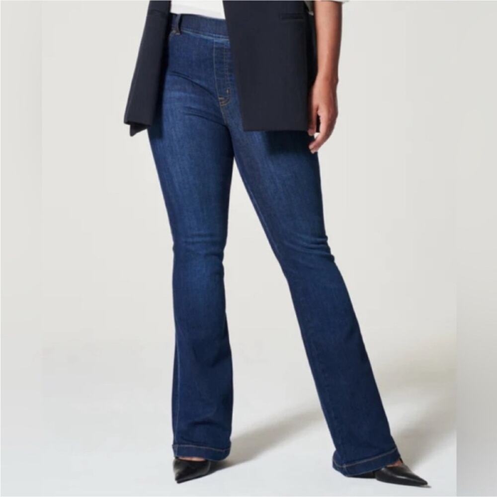 Spanx Flare Wide Leg Midnight Blue Jegging Jeans XL